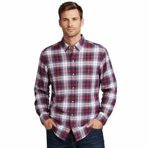 Ralph Lauren Blue Label Classic Fit Button Shirt Red Plaid Pony Chest Size L